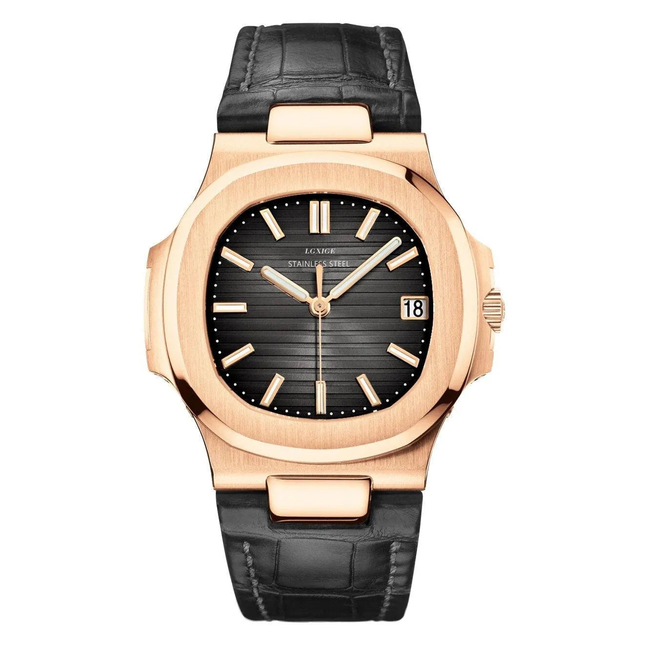 Classic Octa Quartz Watch – Sapphire Leather Strap-LGXIGE-Viva Timepiece