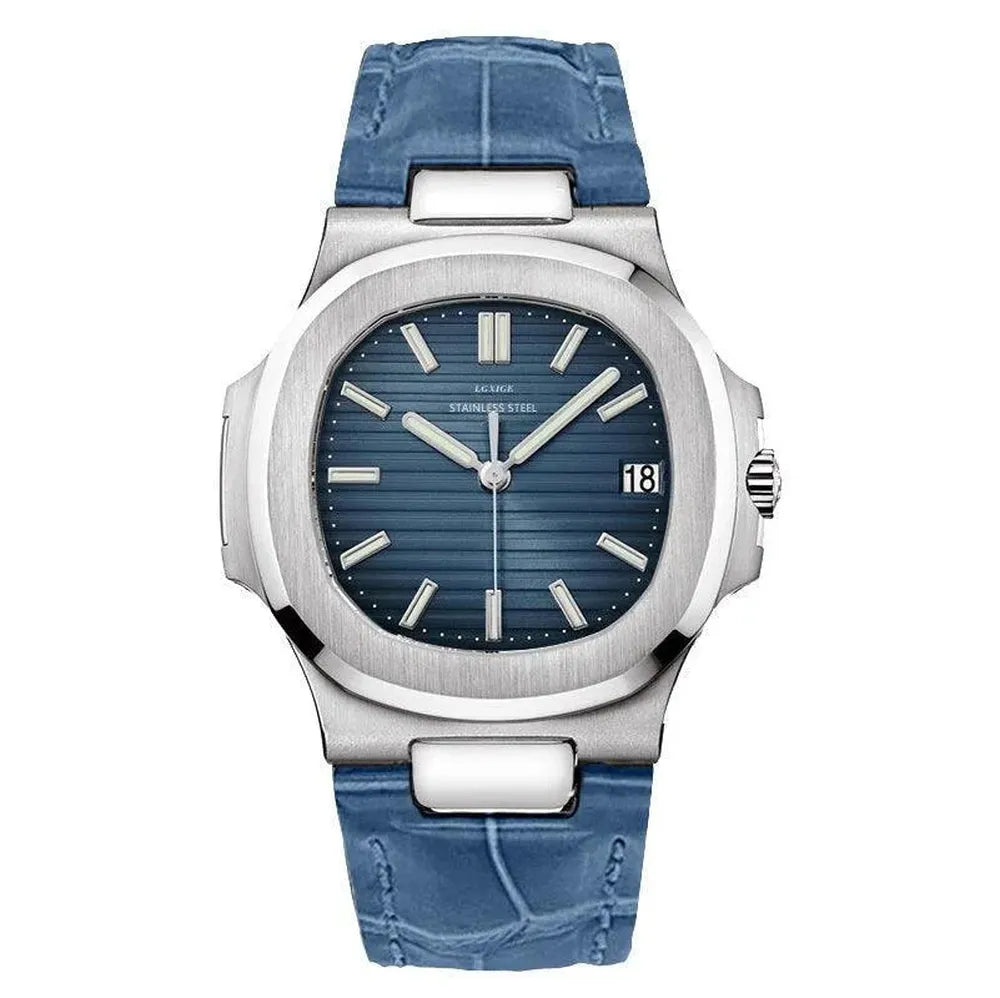 Classic Octa Quartz Watch – Sapphire Leather Strap-LGXIGE-Viva Timepiece