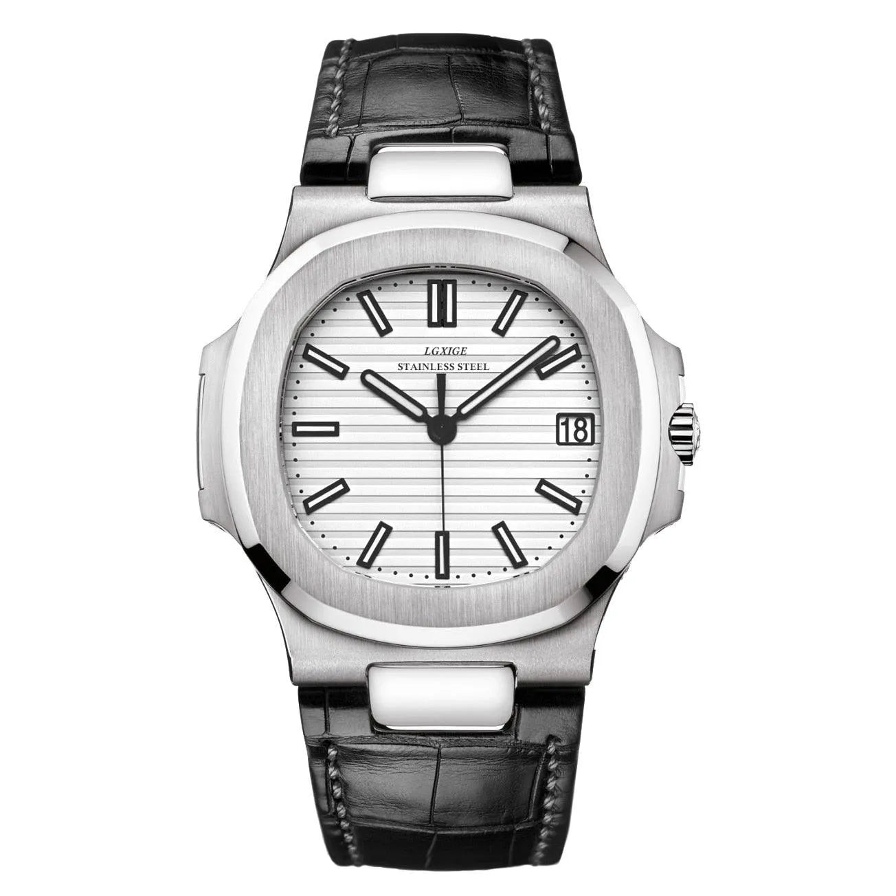 Classic Octa Quartz Watch – Sapphire Leather Strap-LGXIGE-Viva Timepiece
