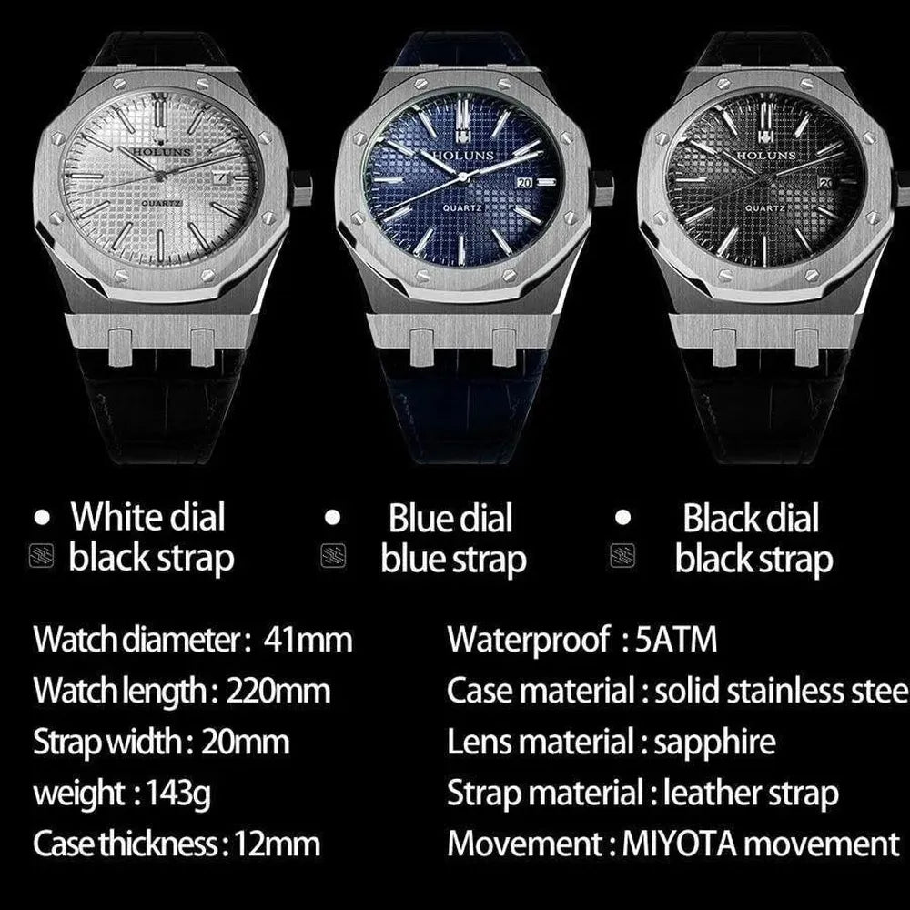 Classic Octa Quartz Watch – Sapphire Miyota 41mm-Holuns-Viva Timepiece