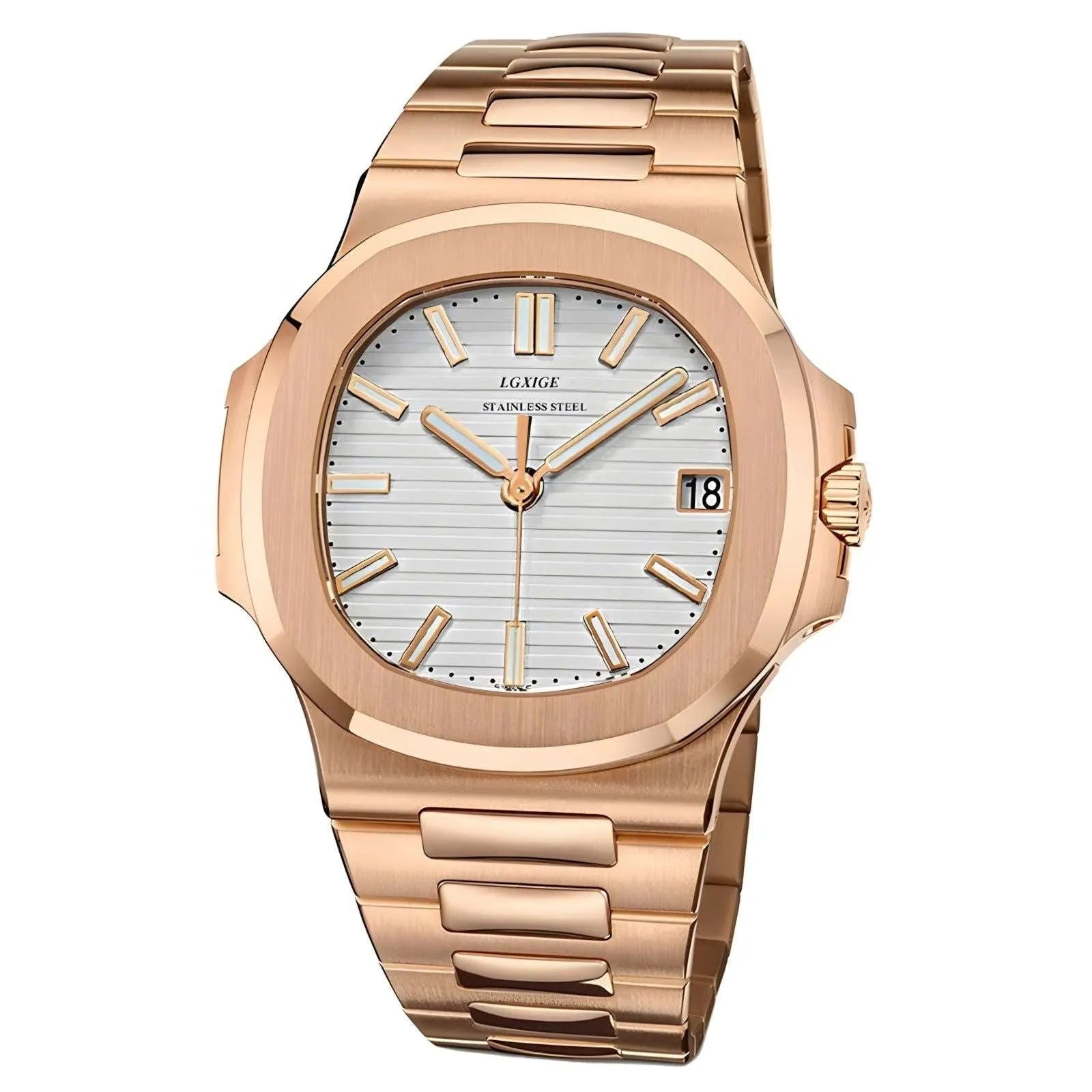 Classic Octa Quartz Watch – Sapphire Steel Bracelet-LGXIGE-Viva Timepiece