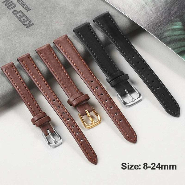 Cowhide PU Leather Replacement Watch Band 8mm 22mm Viva Timepiece