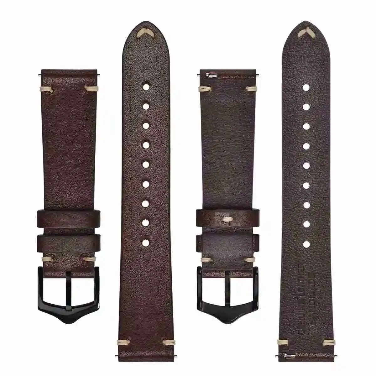 Crazy Horse Leather Watch Strap Compatible with 18mm–24mm Watches-VivaStraps-Viva Timepiece