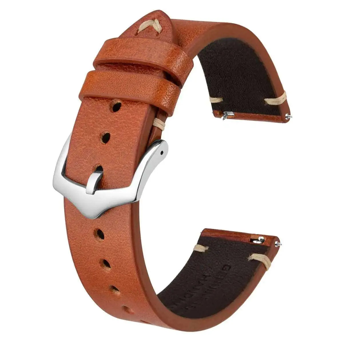 Crazy Horse Leather Watch Strap Compatible with 18mm–24mm Watches-VivaStraps-Viva Timepiece