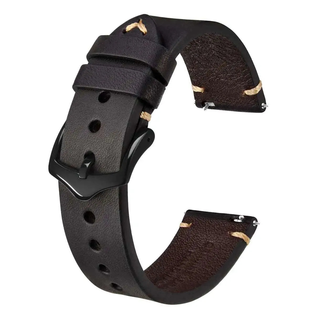 Crazy Horse Leather Watch Strap Compatible with 18mm–24mm Watches-VivaStraps-Viva Timepiece