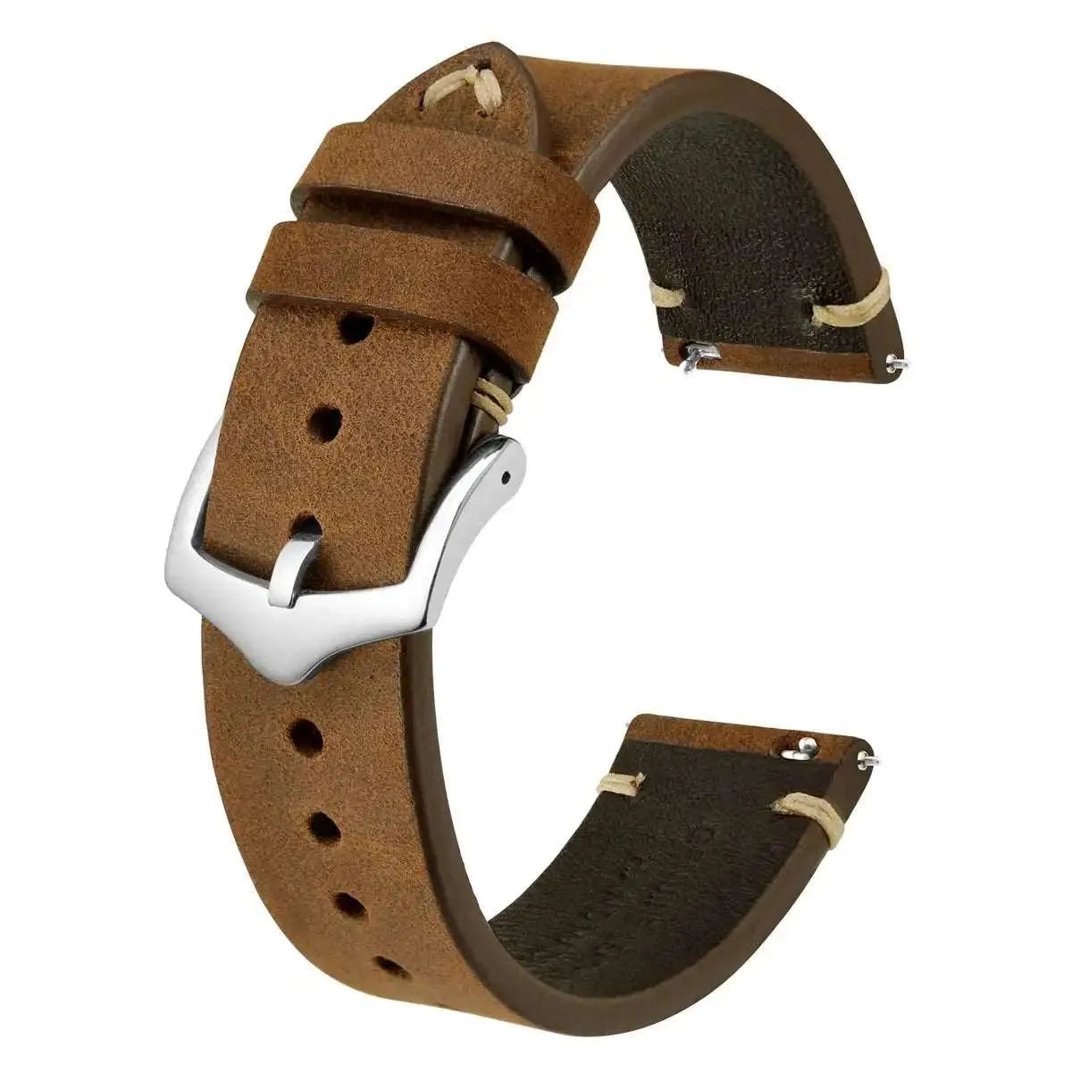 Crazy Horse Leather Watch Strap Compatible with 18mm–24mm Watches-VivaStraps-Viva Timepiece