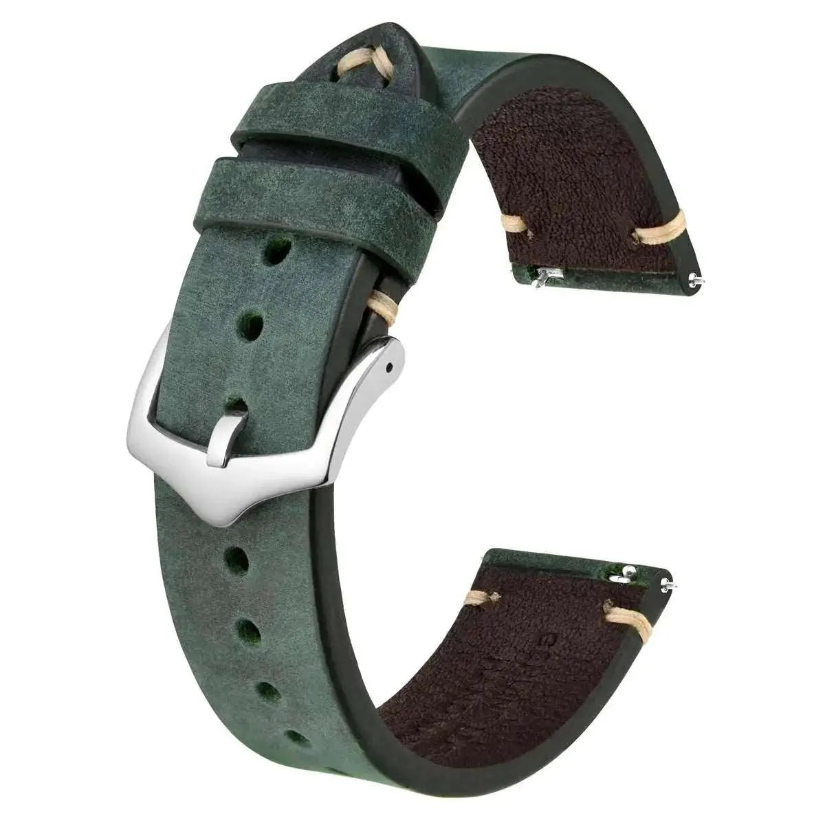Crazy Horse Leather Watch Strap Compatible with 18mm–24mm Watches-VivaStraps-Viva Timepiece
