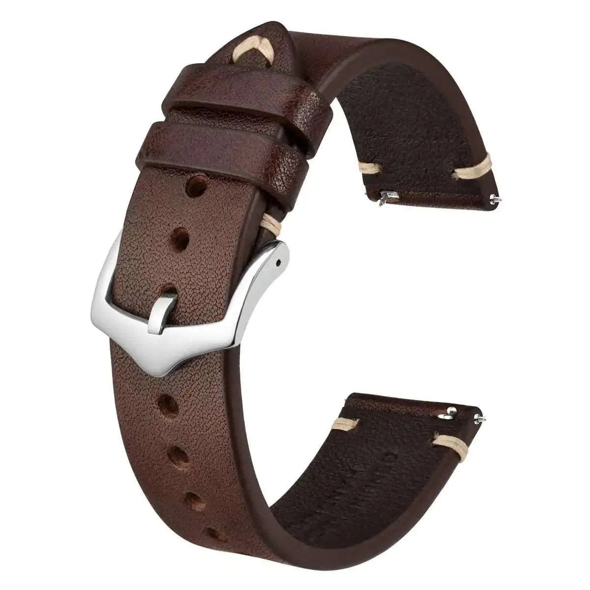 Crazy Horse Leather Watch Strap Compatible with 18mm–24mm Watches-VivaStraps-Viva Timepiece