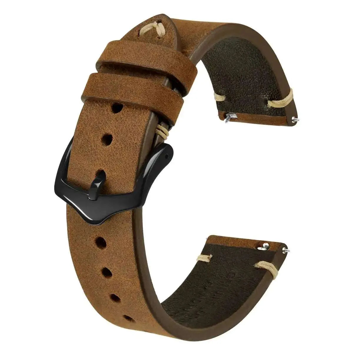 Crazy Horse Leather Watch Strap Compatible with 18mm–24mm Watches-VivaStraps-Viva Timepiece