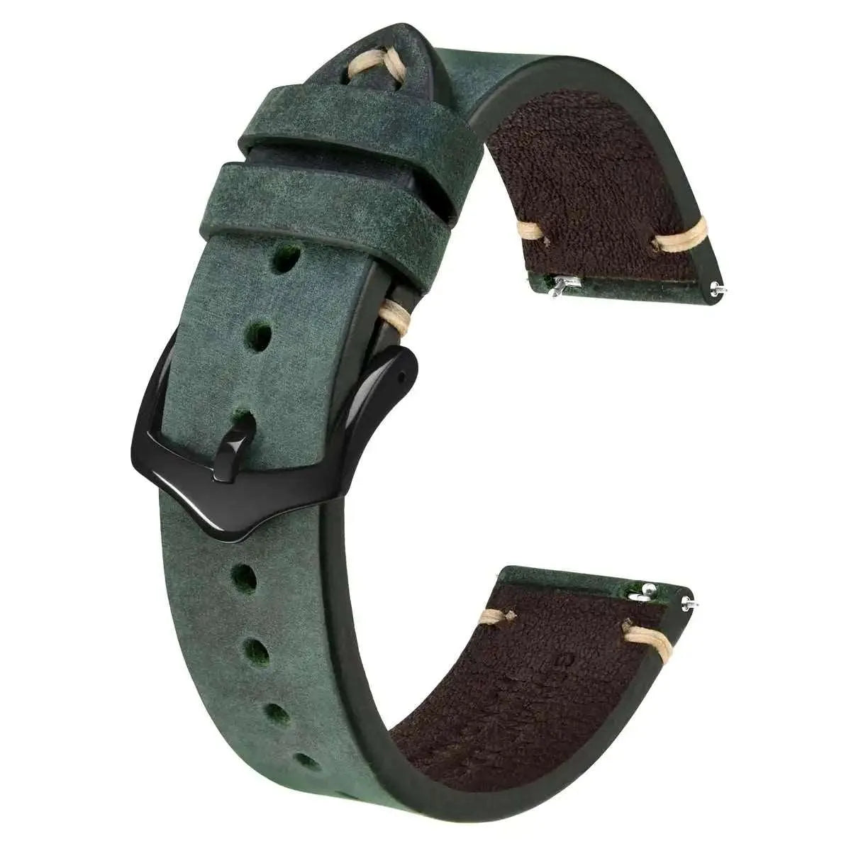 Crazy Horse Leather Watch Strap Compatible with 18mm–24mm Watches-VivaStraps-Viva Timepiece