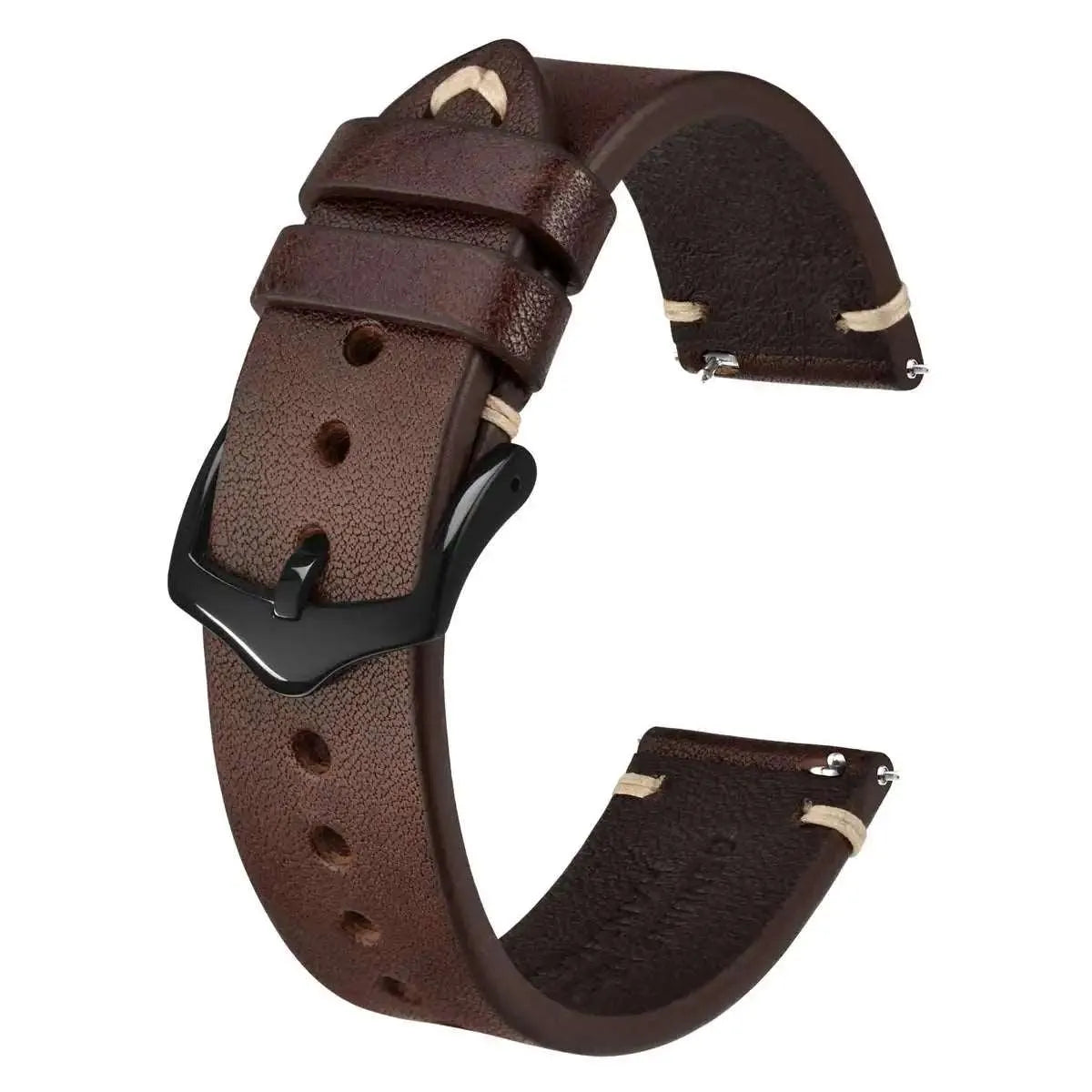 Crazy Horse Leather Watch Strap Compatible with 18mm–24mm Watches-VivaStraps-Viva Timepiece
