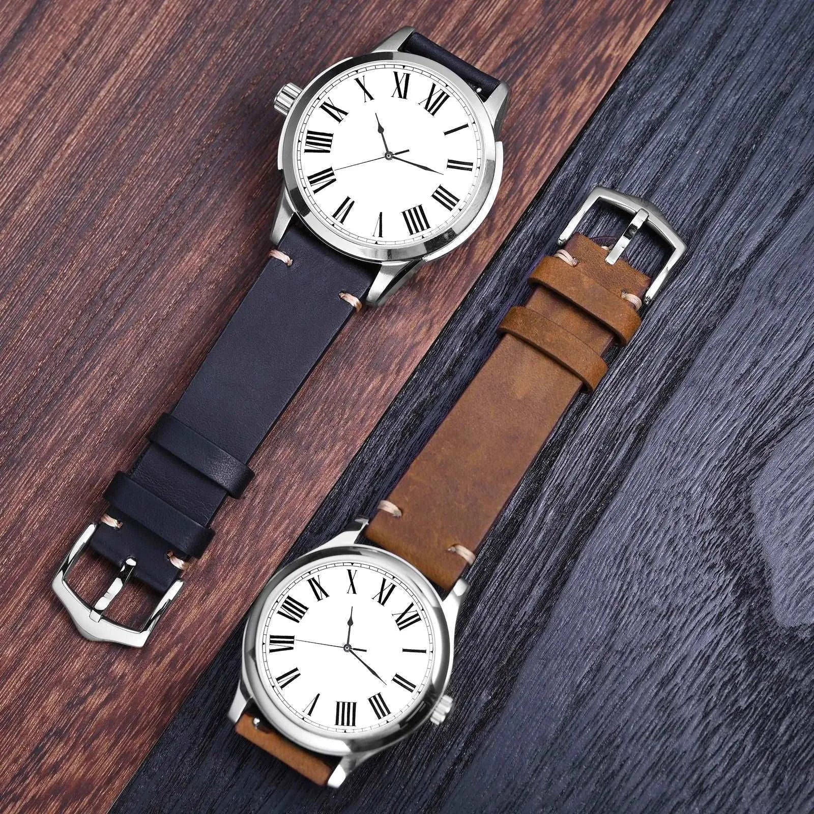 Crazy Horse Leather Watch Strap Compatible with 18mm–24mm Watches-VivaStraps-Viva Timepiece