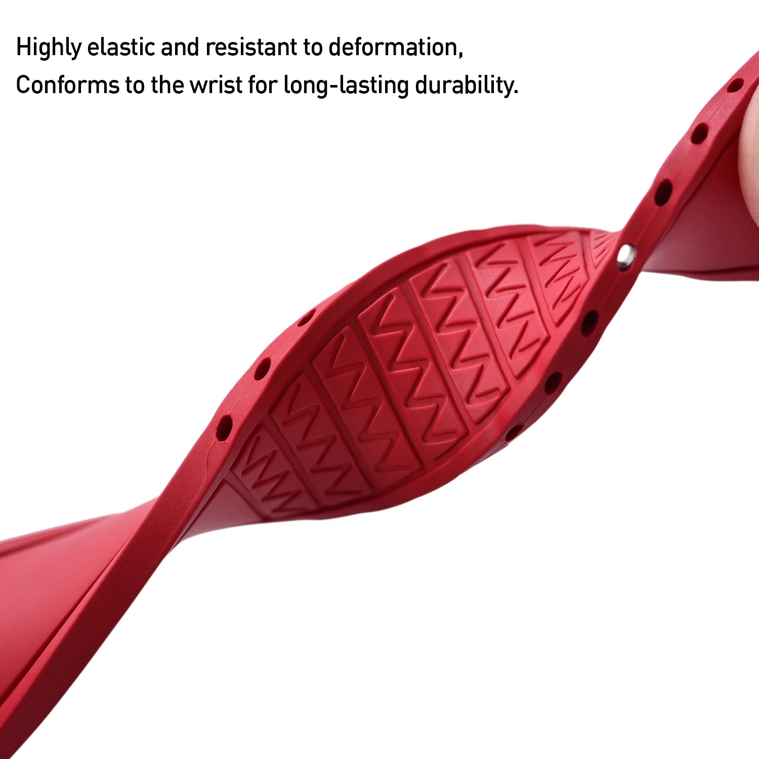 Curved-End CTS FKM Rubber Watch Strap – 20mm / 22mm, Quick Release, Butterfly Clasp-Straptique-Viva Timepiece