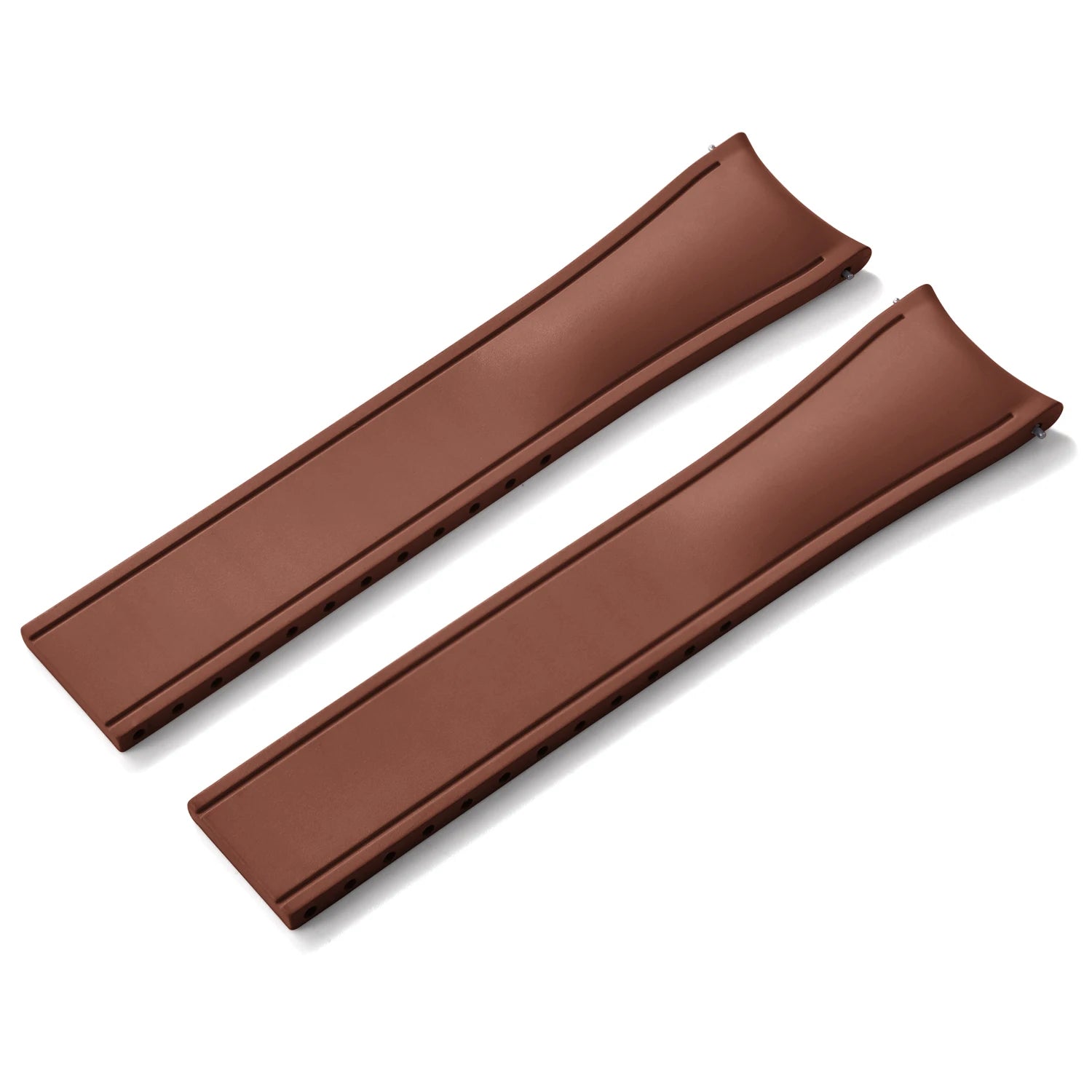 Curved-End CTS FKM Rubber Watch Strap – 20mm / 22mm, Quick Release, Butterfly Clasp-Straptique-Viva Timepiece