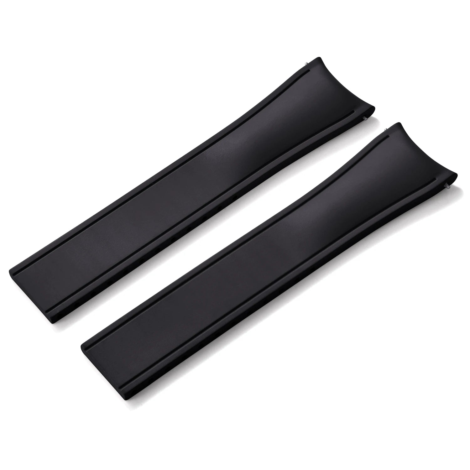 Curved-End CTS FKM Rubber Watch Strap – 20mm / 22mm, Quick Release, Butterfly Clasp-Straptique-Viva Timepiece