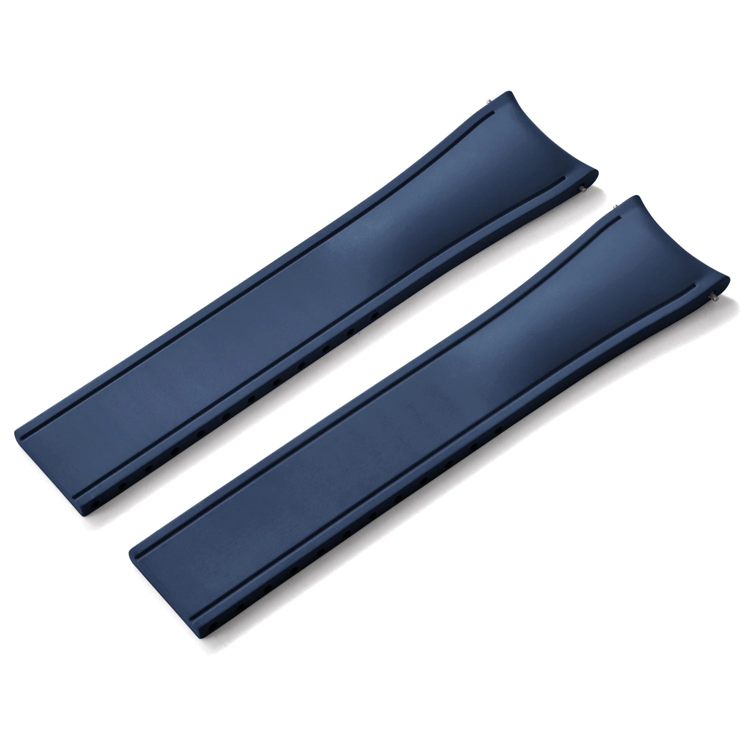 Curved-End CTS FKM Rubber Watch Strap – 20mm / 22mm, Quick Release, Butterfly Clasp-Straptique-Viva Timepiece