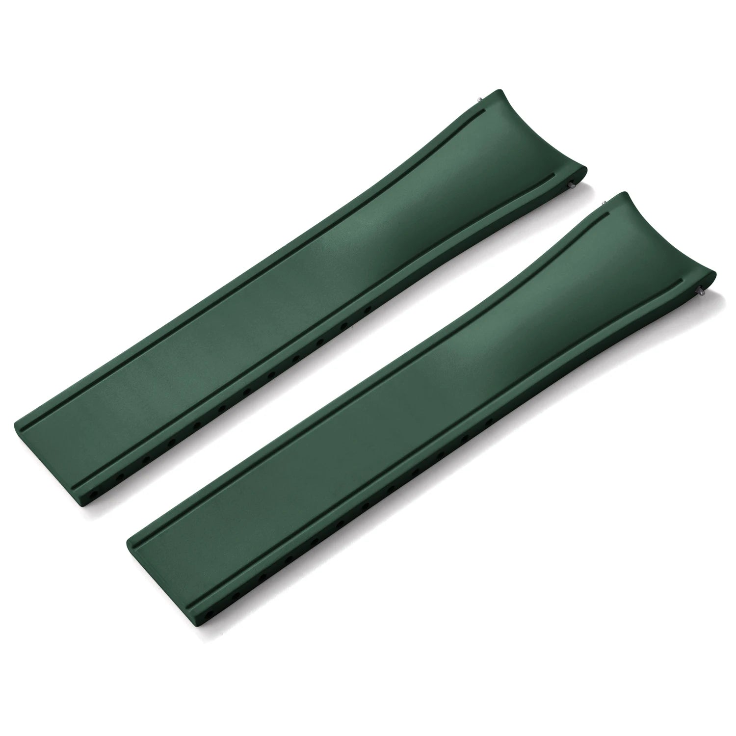 Curved-End CTS FKM Rubber Watch Strap – 20mm / 22mm, Quick Release, Butterfly Clasp-Straptique-Viva Timepiece