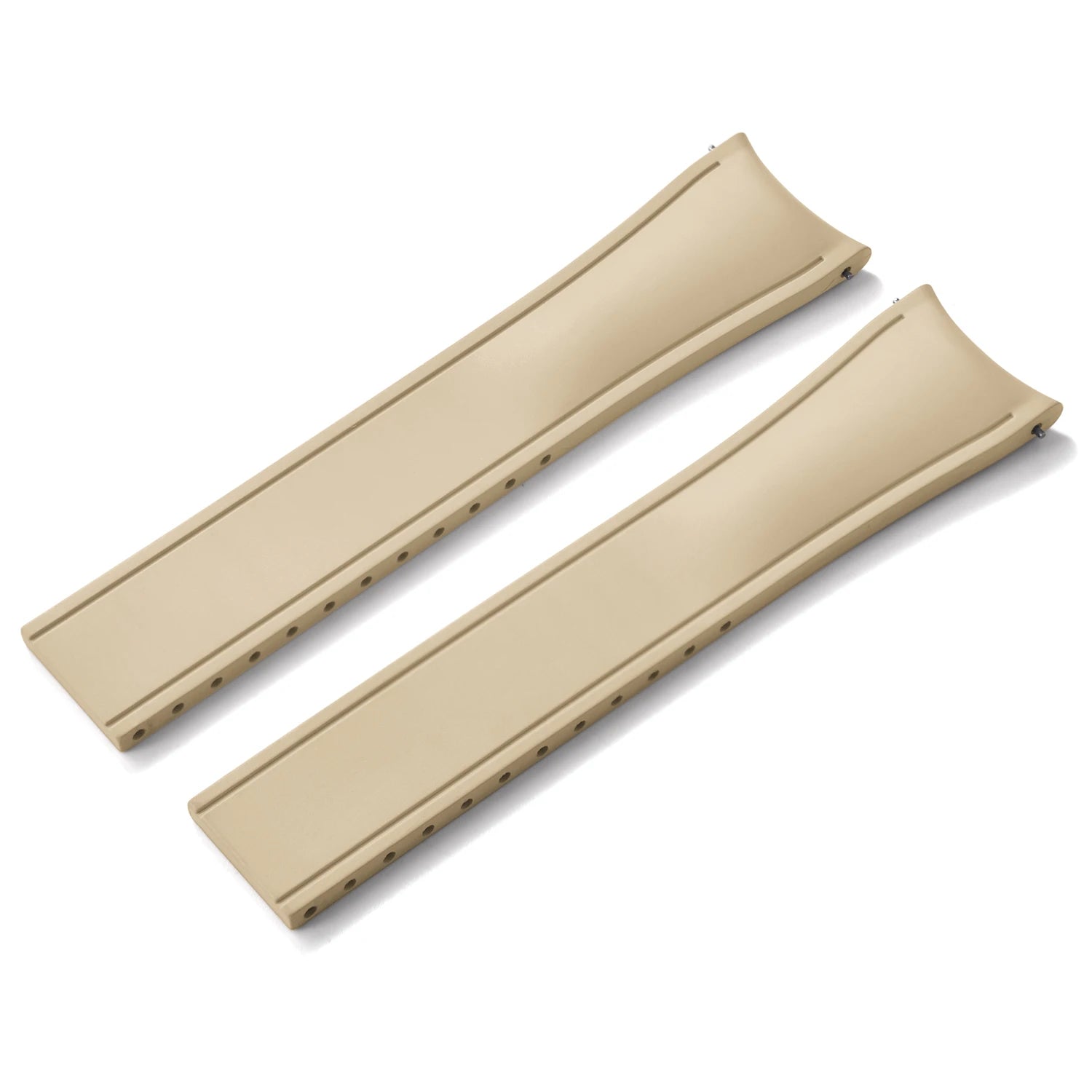 Curved-End CTS FKM Rubber Watch Strap – 20mm / 22mm, Quick Release, Butterfly Clasp-Straptique-Viva Timepiece