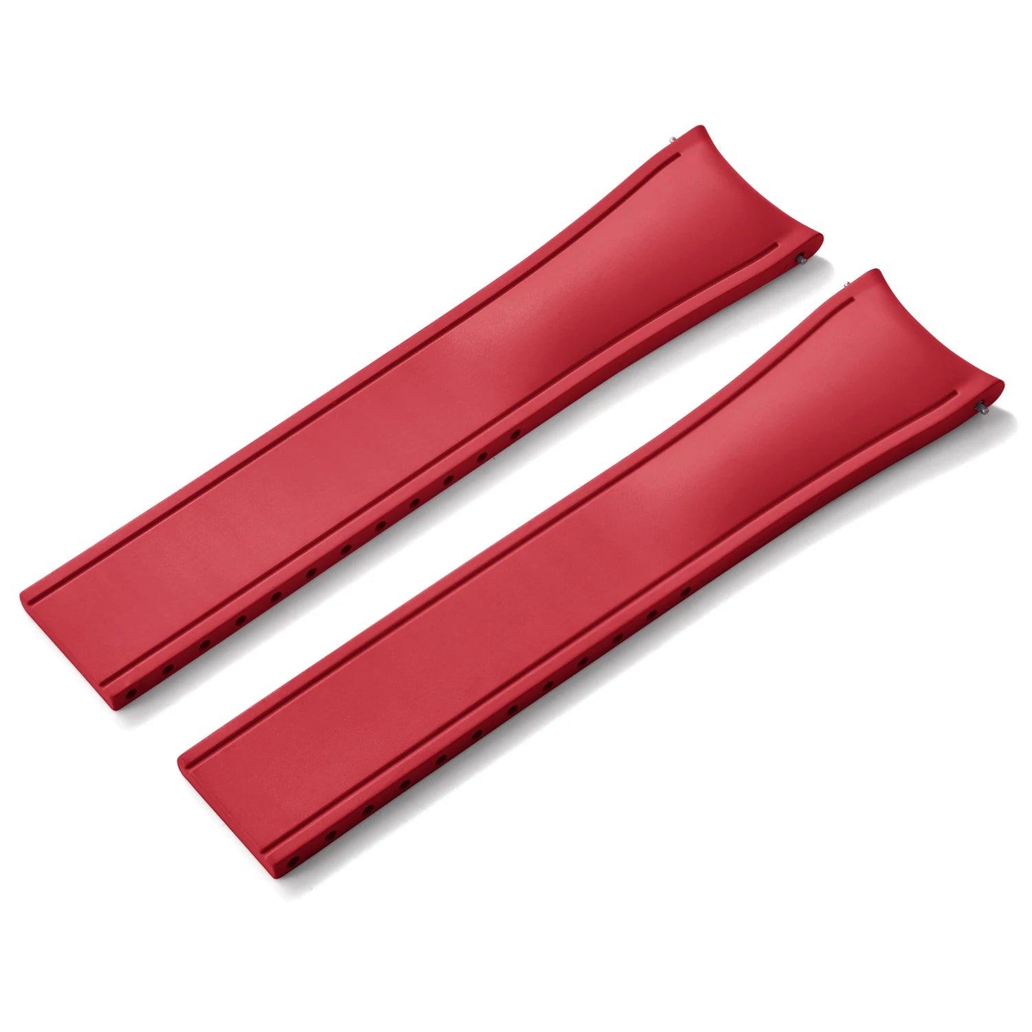 Curved-End CTS FKM Rubber Watch Strap – 20mm / 22mm, Quick Release, Butterfly Clasp-Straptique-Viva Timepiece