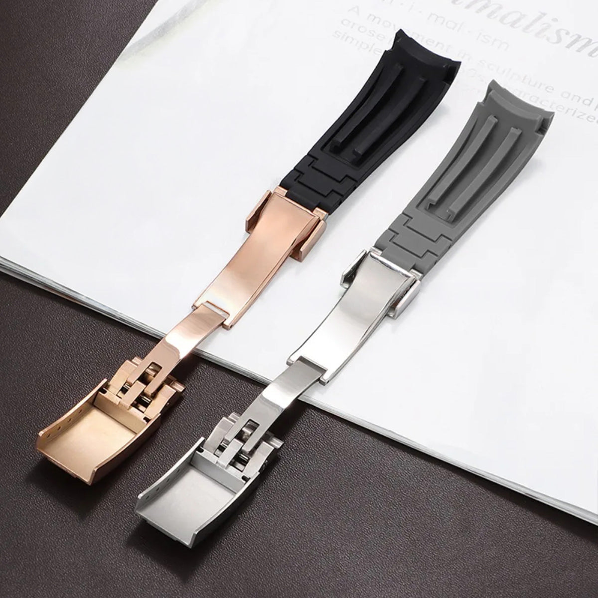 Curved-End Rubber Watch Strap 20mm–22mm – Compatible with Rolex Daytona-VivaStraps-Viva Timepiece