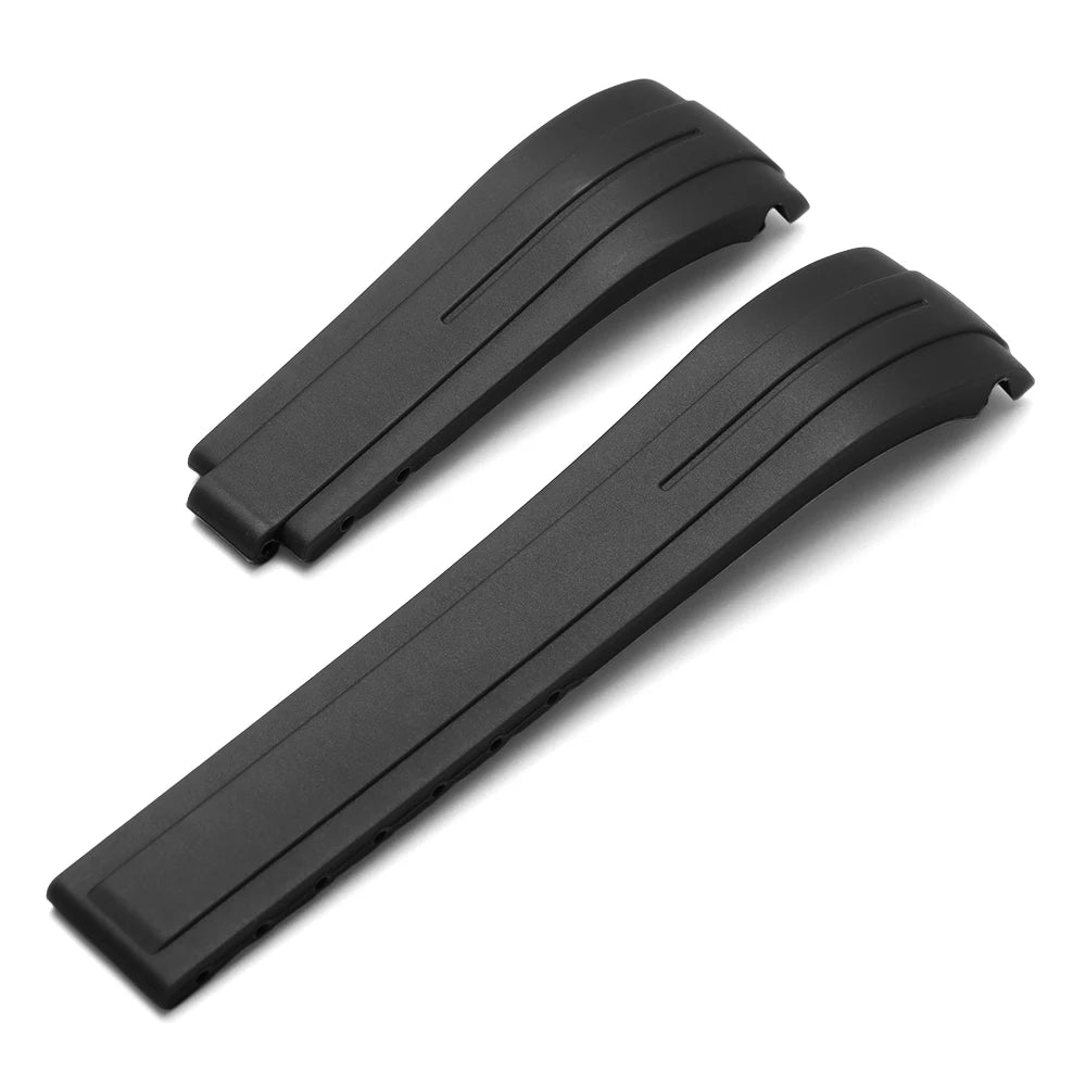 Curved-End Rubber Watch Strap 20mm–22mm Compatible with Submariner GMT-VivaStraps-Viva Timepiece