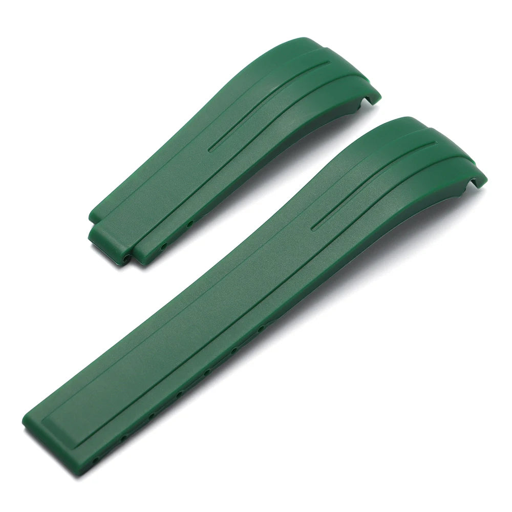 Curved-End Rubber Watch Strap 20mm–22mm Compatible with Submariner GMT-VivaStraps-Viva Timepiece