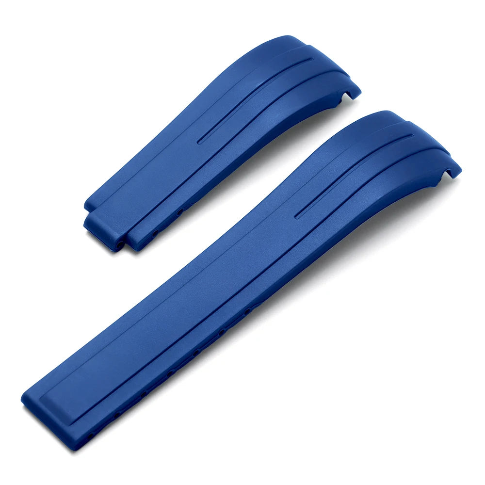Curved-End Rubber Watch Strap 20mm–22mm Compatible with Submariner GMT-VivaStraps-Viva Timepiece