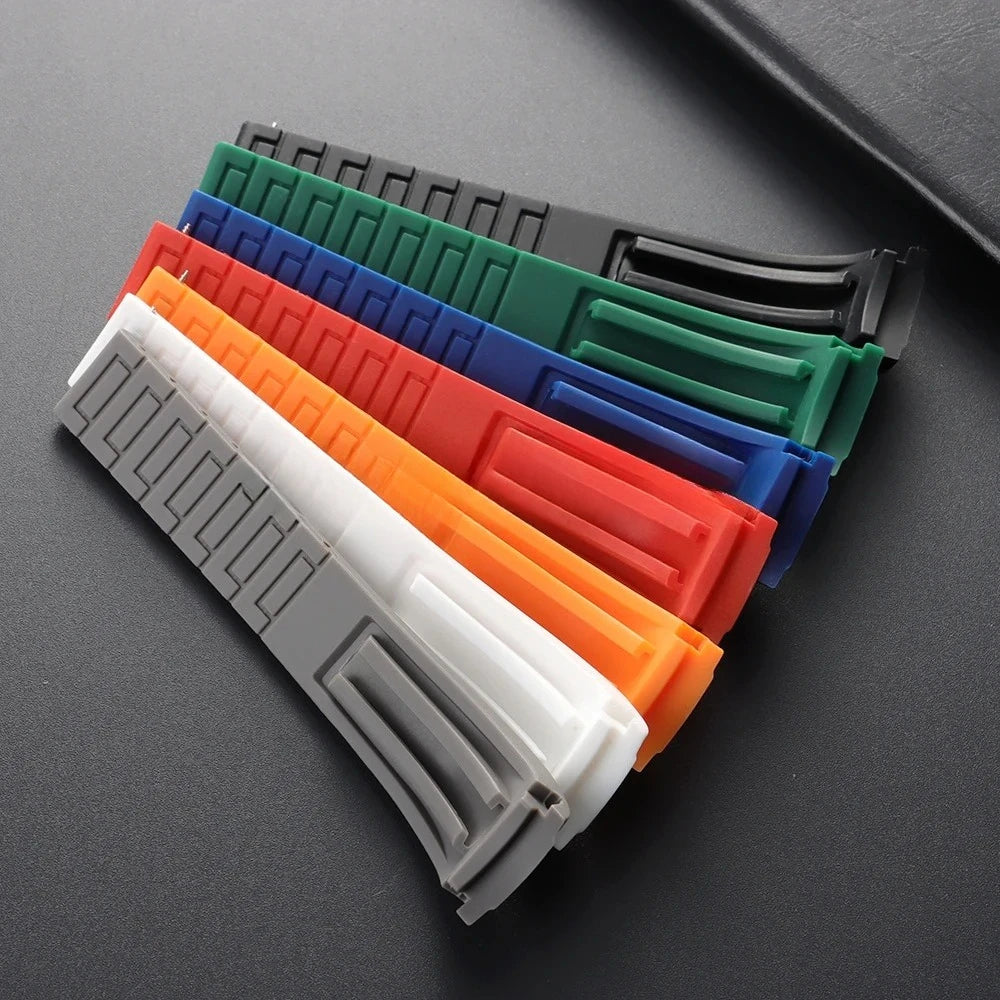 Curved-End Rubber Watch Strap 20mm–22mm Compatible with Submariner GMT-VivaStraps-Viva Timepiece