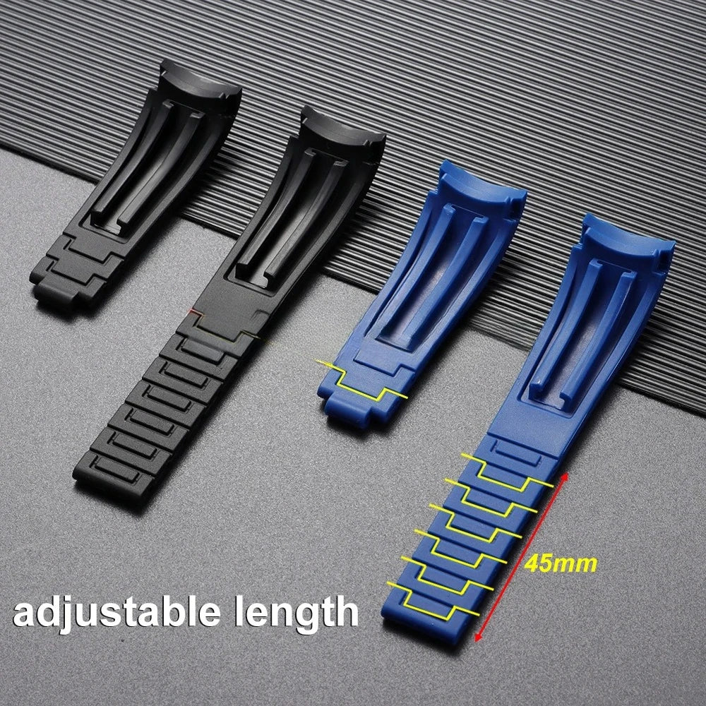 Curved-End Rubber Watch Strap 20mm–22mm Compatible with Submariner GMT-VivaStraps-Viva Timepiece