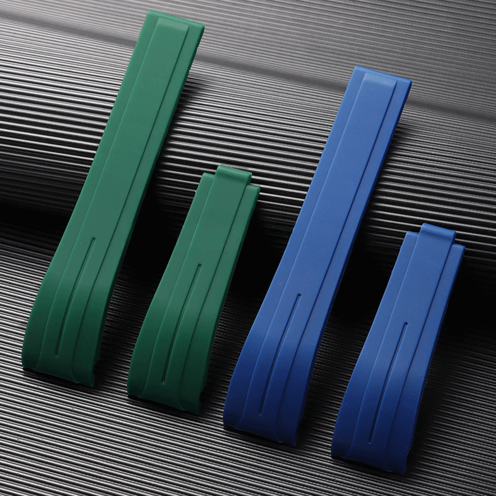 Curved-End Rubber Watch Strap 20mm–22mm Compatible with Submariner GMT-VivaStraps-Viva Timepiece