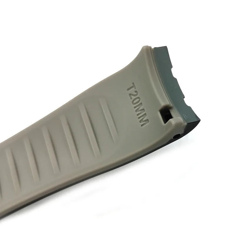 Curved-End Rubber Watch Strap with Stainless Steel Buckle – 18mm / 20mm / 22mm