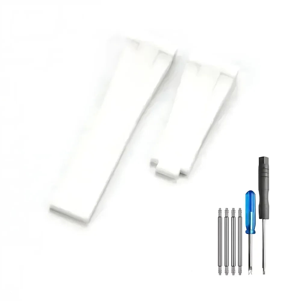 Curved-End Silicone Watch Band Compatible with 20mm / 21mm Watches – Butterfly Clasp-VivaStraps-Viva Timepiece