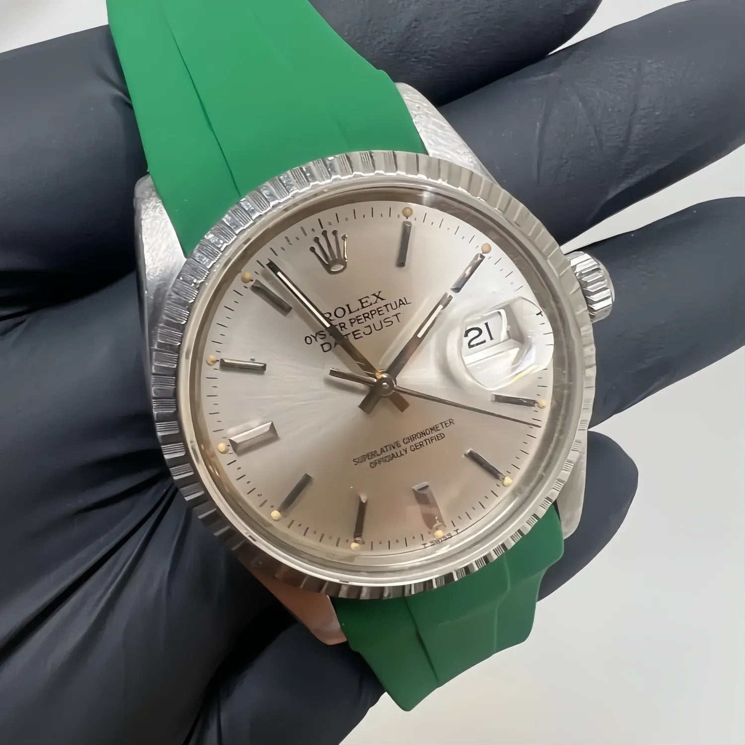 Curved-End Silicone Watch Band Compatible with 20mm / 21mm Watches – Butterfly Clasp-VivaStraps-Viva Timepiece