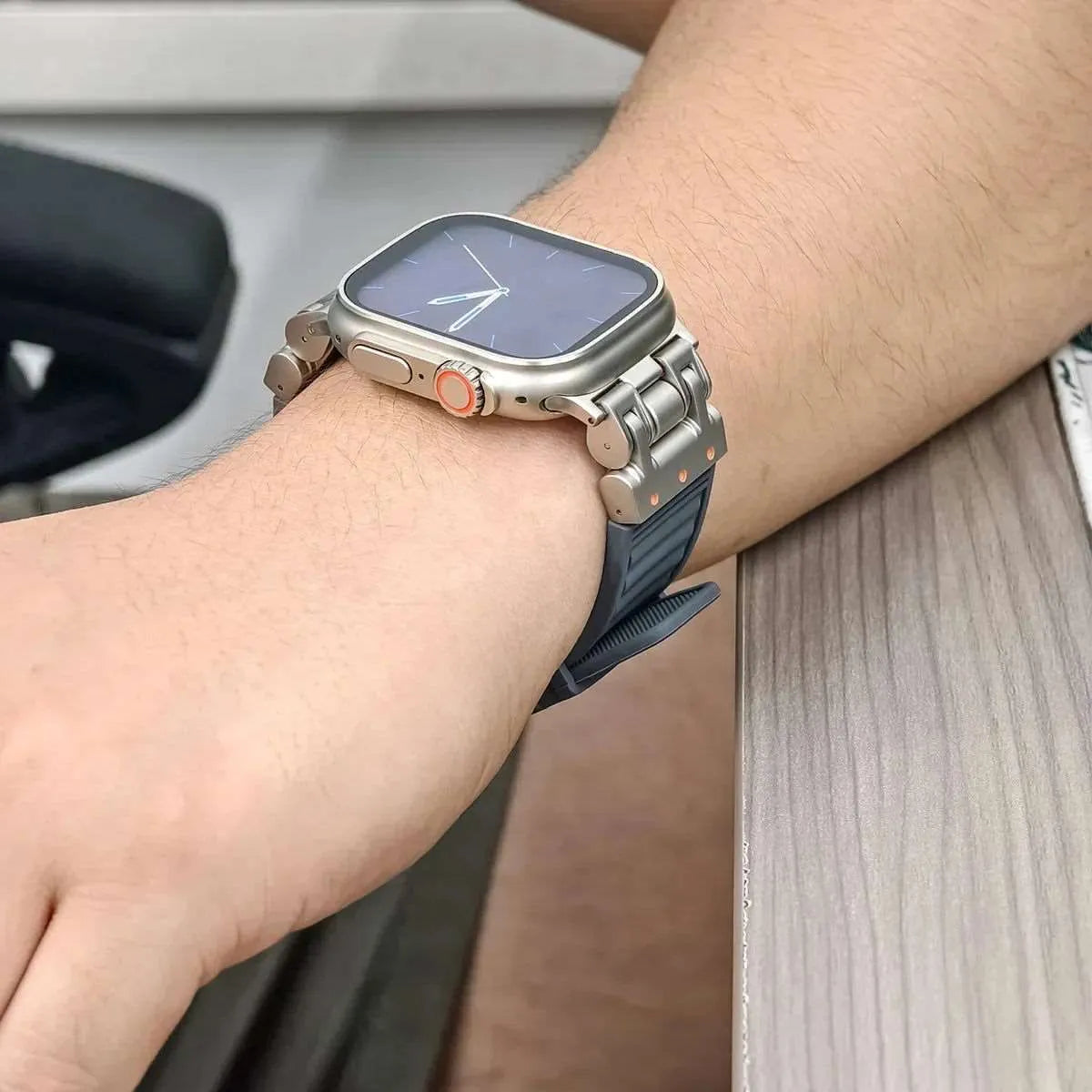 Elite Armor Silicone Band with Metal Buckle – for Apple Watch Ultra & Series 4–9 (42–49mm)-Tivra-Viva Timepiece