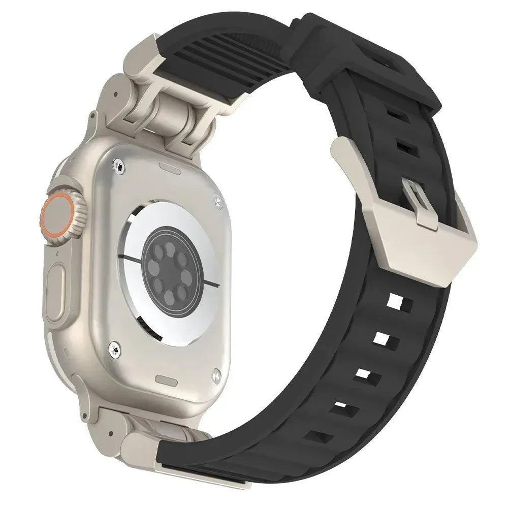 Elite Armor Silicone Band with Metal Buckle – for Apple Watch Ultra & Series 4–9 (42–49mm)-Tivra-Viva Timepiece