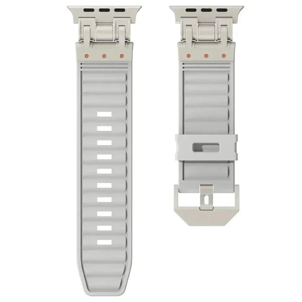 Elite Armor Silicone Band with Metal Buckle – for Apple Watch Ultra & Series 4–9 (42–49mm)-Tivra-Viva Timepiece