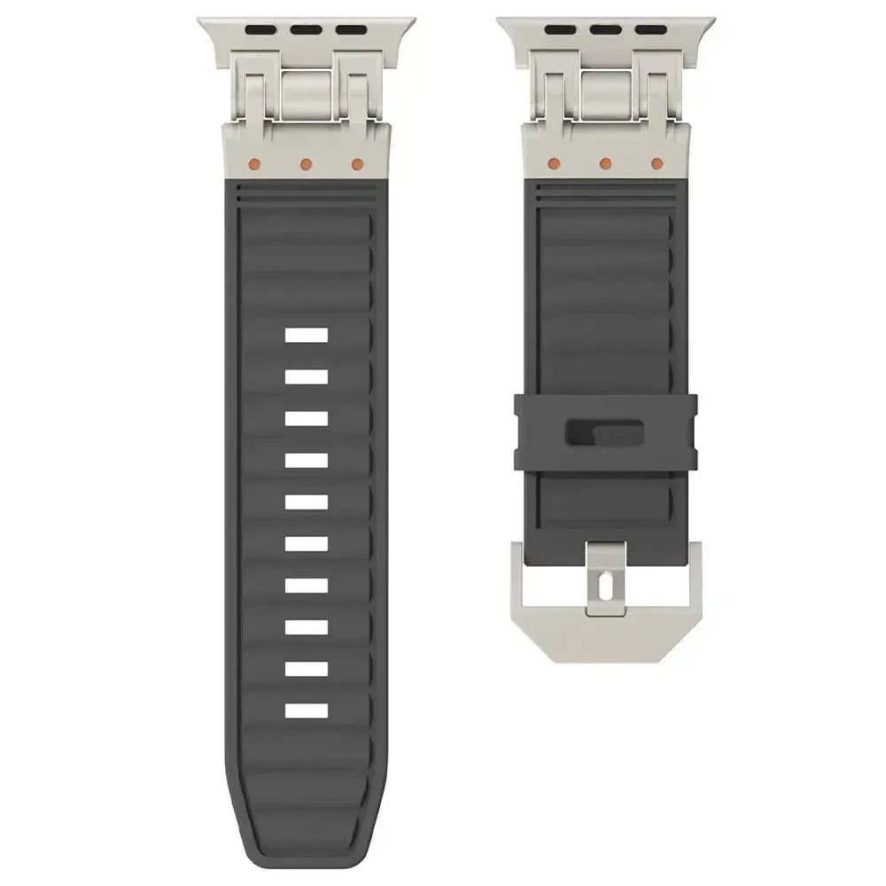 Elite Armor Silicone Band with Metal Buckle – for Apple Watch Ultra & Series 4–9 (42–49mm)-Tivra-Viva Timepiece