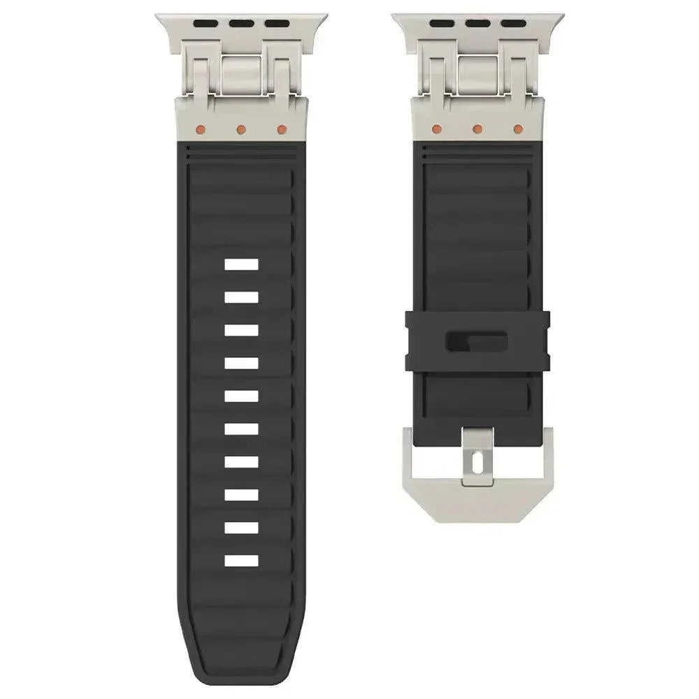 Elite Armor Silicone Band with Metal Buckle – for Apple Watch Ultra & Series 4–9 (42–49mm)-Tivra-Viva Timepiece