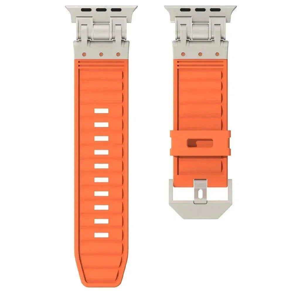 Elite Armor Silicone Band with Metal Buckle – for Apple Watch Ultra & Series 4–9 (42–49mm)-Tivra-Viva Timepiece