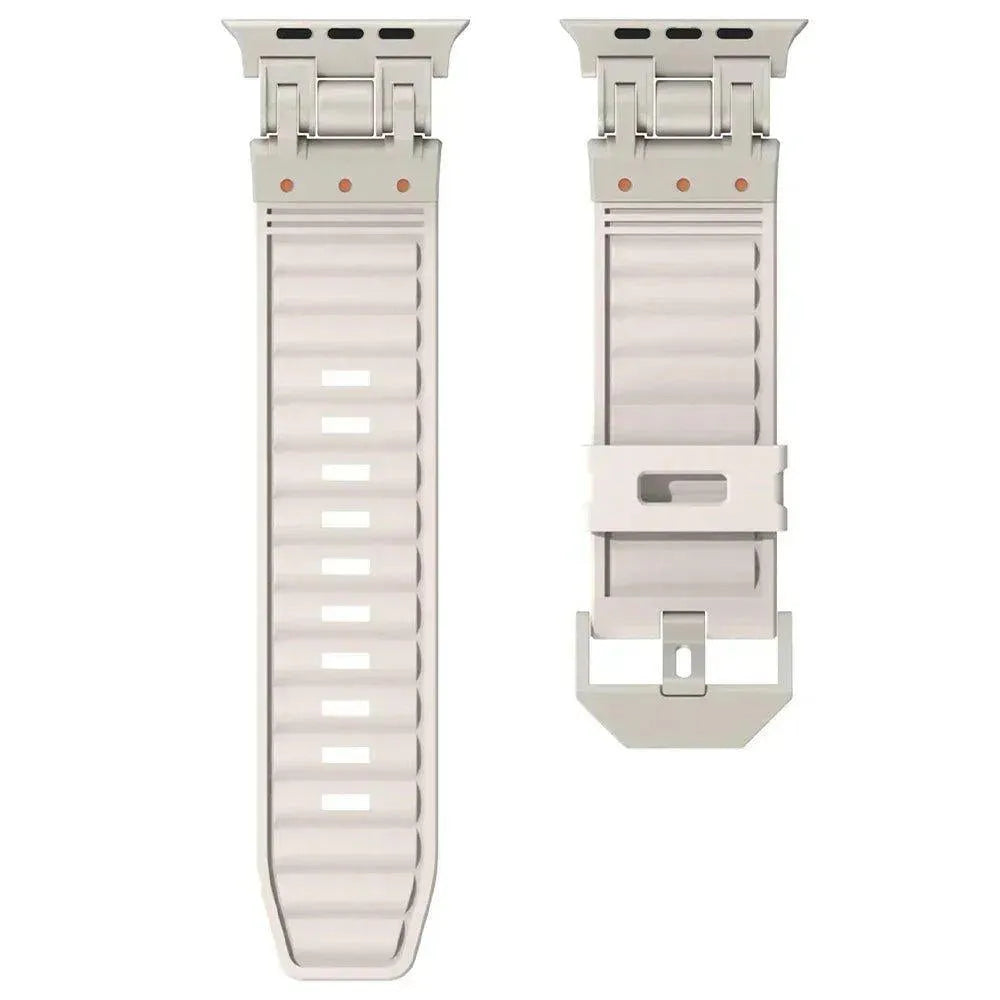 Elite Armor Silicone Band with Metal Buckle – for Apple Watch Ultra & Series 4–9 (42–49mm)-Tivra-Viva Timepiece