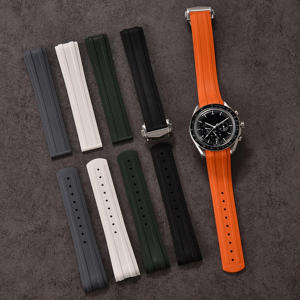 FKM Rubber Watch Strap 20mm – Compatible with Seamaster 300-Straptique-Viva Timepiece