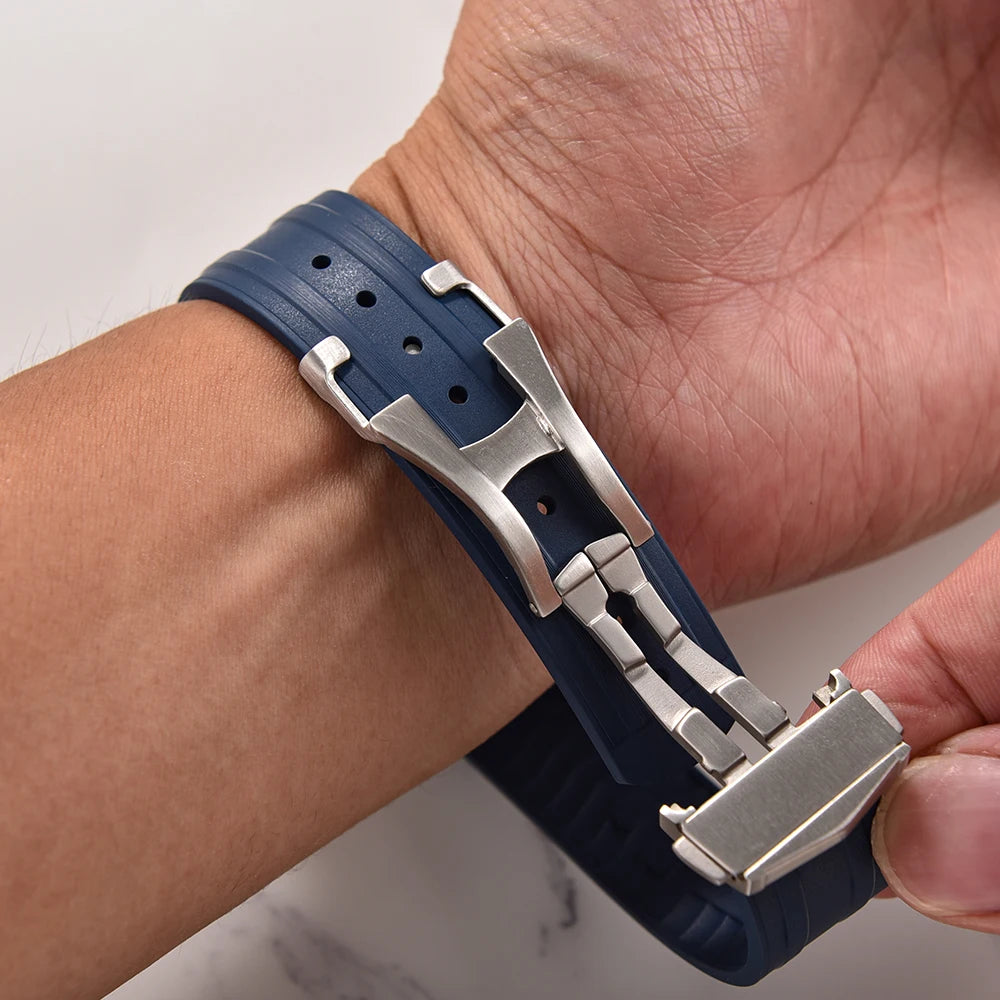 FKM Rubber Watch Strap 20mm – Compatible with Seamaster 300-Straptique-Viva Timepiece