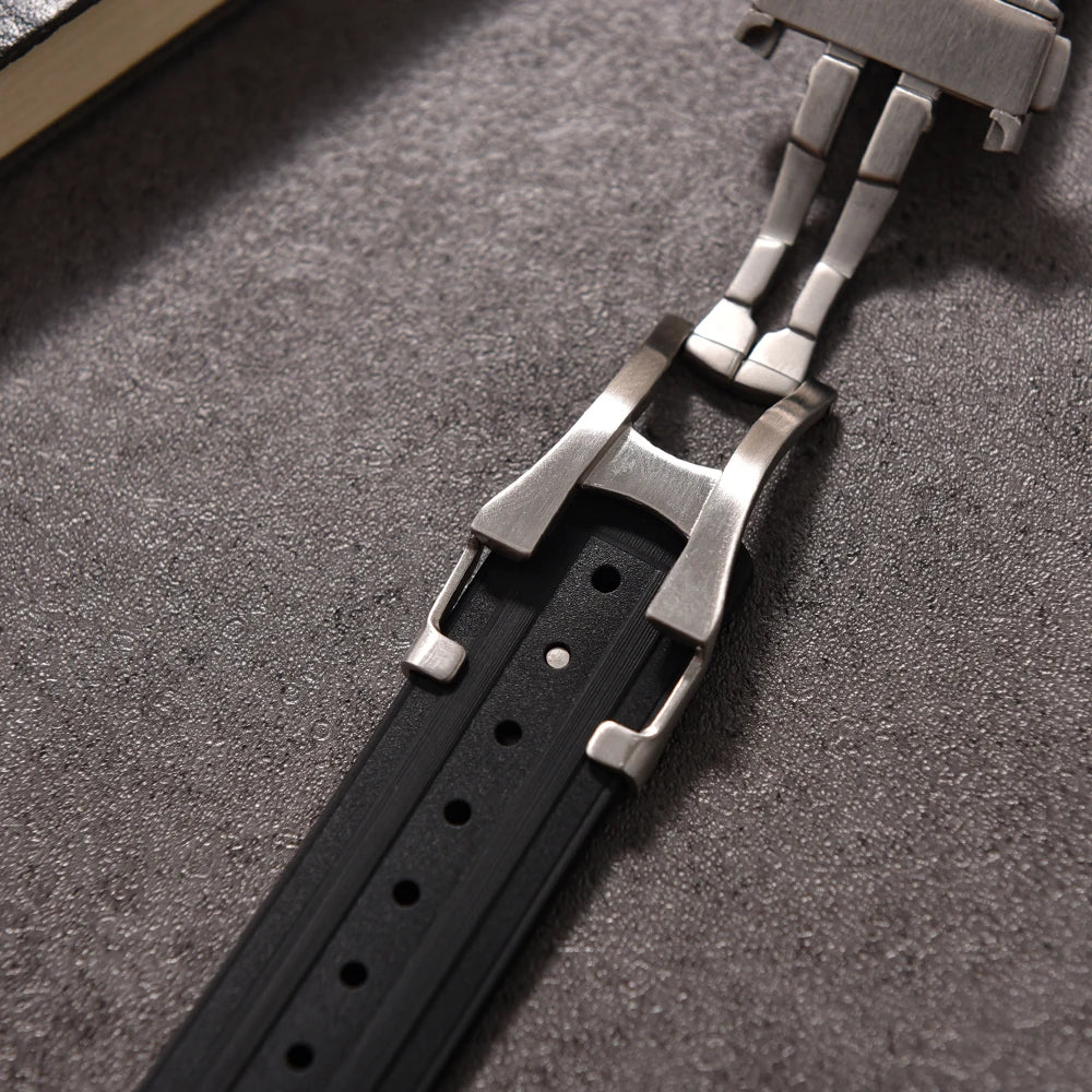 FKM Rubber Watch Strap 20mm – Compatible with Seamaster 300-Straptique-Viva Timepiece