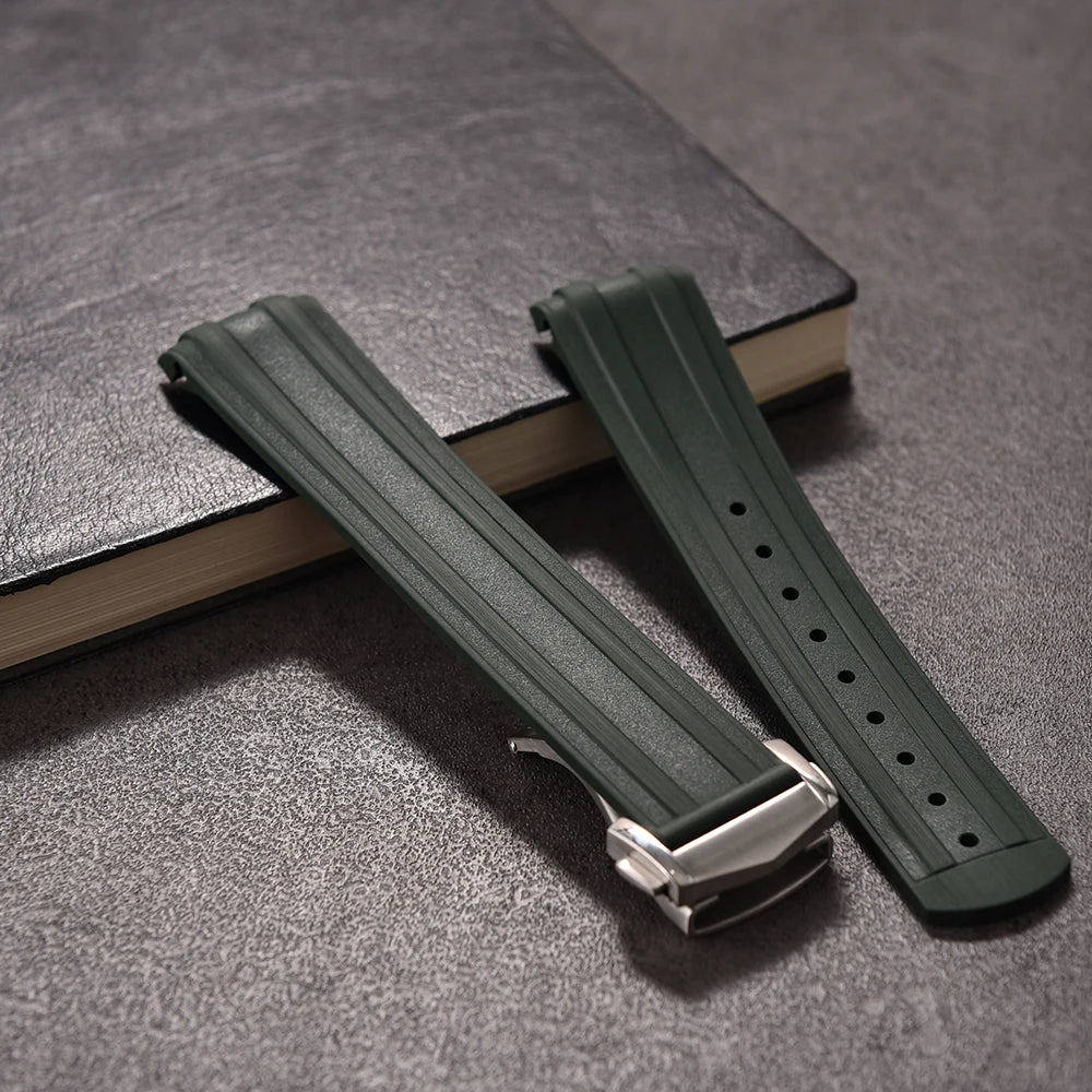 FKM Rubber Watch Strap 20mm – Compatible with Seamaster 300-Straptique-Viva Timepiece