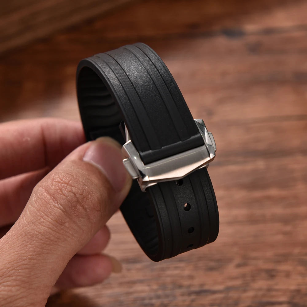 FKM Rubber Watch Strap 20mm – Compatible with Seamaster 300-Straptique-Viva Timepiece