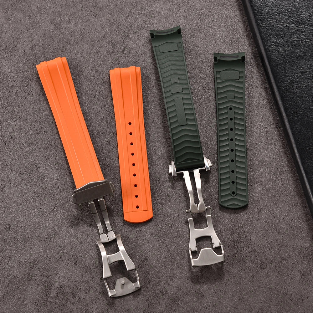 FKM Rubber Watch Strap 20mm – Compatible with Seamaster 300-Straptique-Viva Timepiece