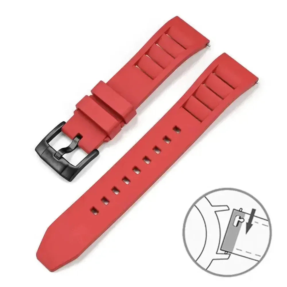 FKM Quick Release Rubber Watch Strap 19–24mm for Sport & Dive Watches