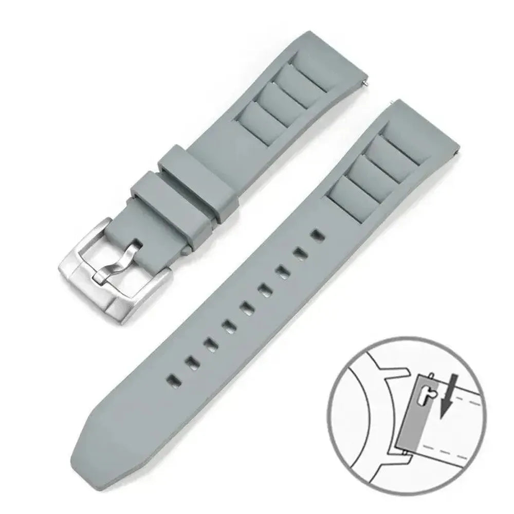 FKM Quick Release Rubber Watch Strap 19–24mm for Sport & Dive Watches