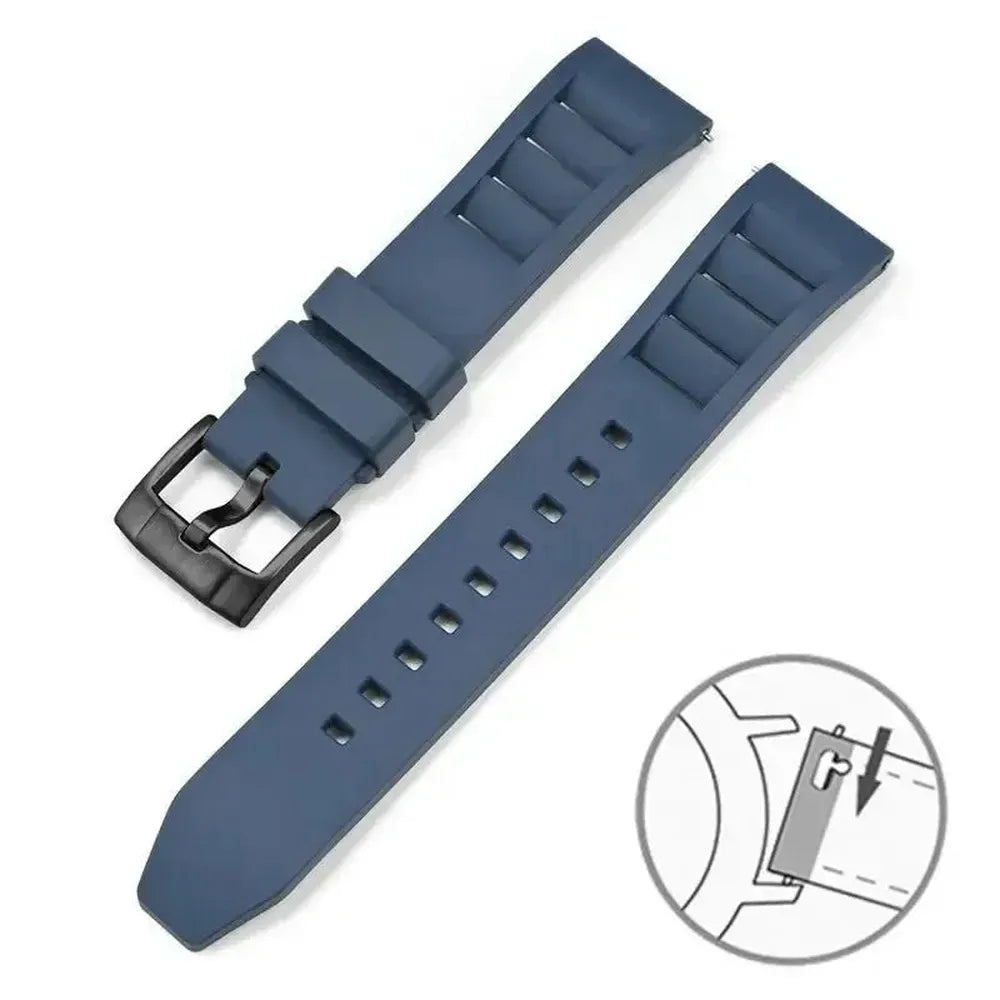 FKM Quick Release Rubber Watch Strap 19–24mm for Sport & Dive Watches