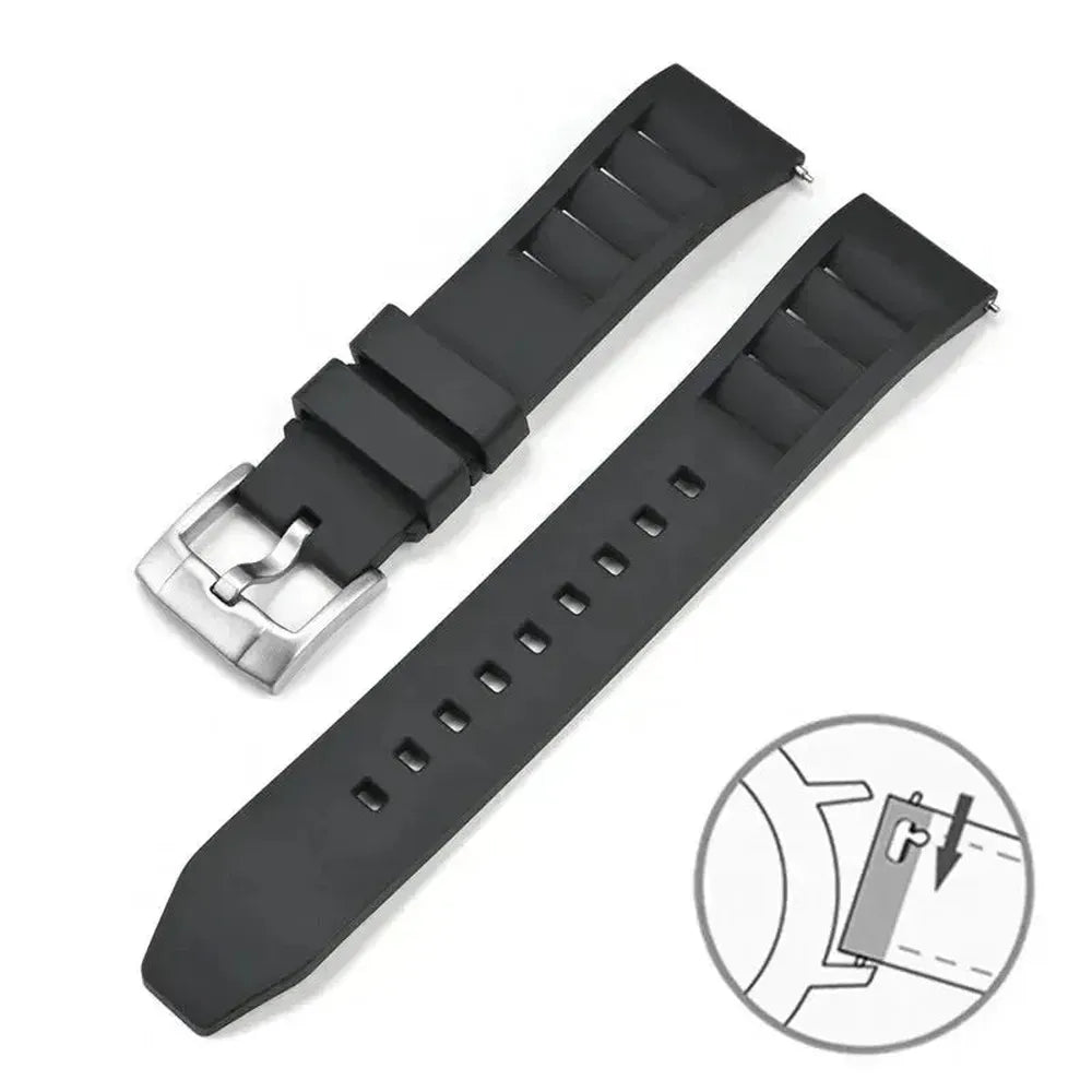 FKM Quick Release Rubber Watch Strap 19–24mm for Sport & Dive Watches